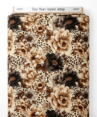 Tissu - fleurs leopard vintage
