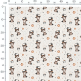 Tissu - Ours en chapeau et citrouilles