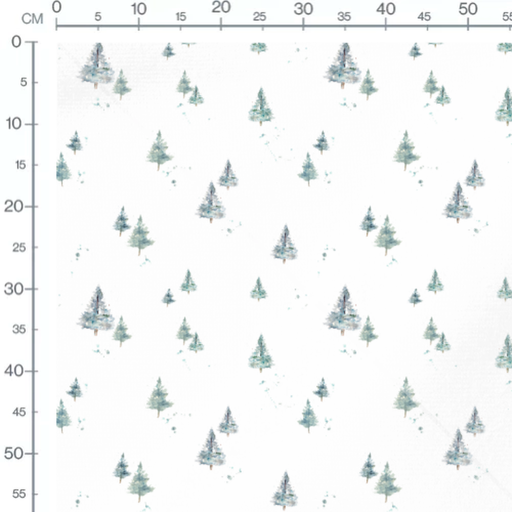 Tissu - Sapin bleu et vert délicat