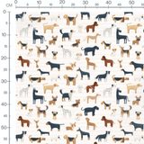 Tissu - Motif chiens divers