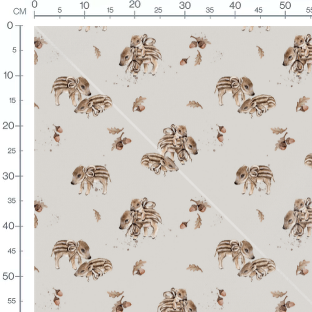 Tissu - Sangliers et glands