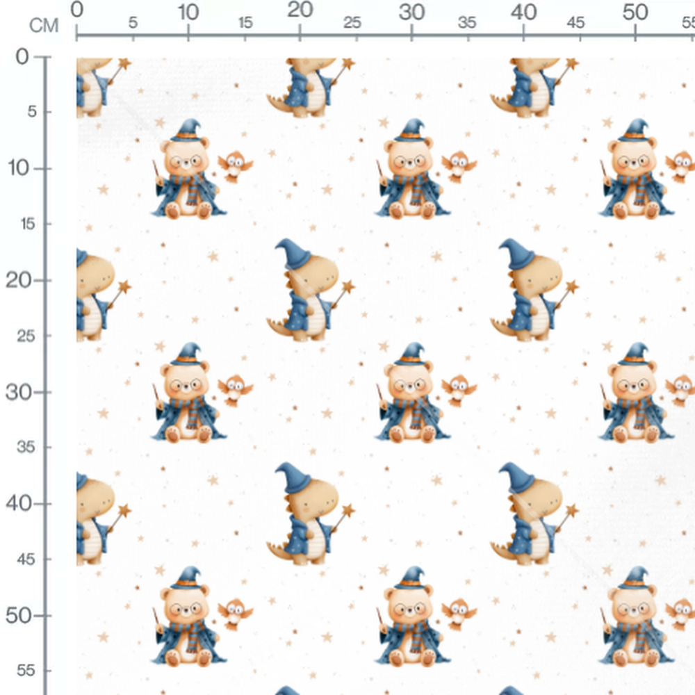Tissu - Ours et hibou magiciens