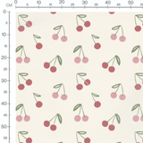 Tissu - Cerises roses et rouges