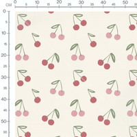 Tissu - Cerises roses et rouges