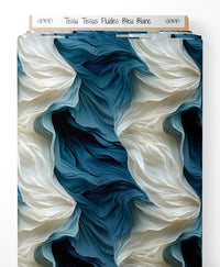 Tissu - Tissus Fluides Bleu Blanc