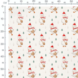 Tissu - Canards avec bonnets rouges