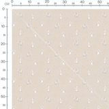 Tissu - Hippopotames mignons beige