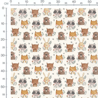 Tissu - Animaux forestiers mignons