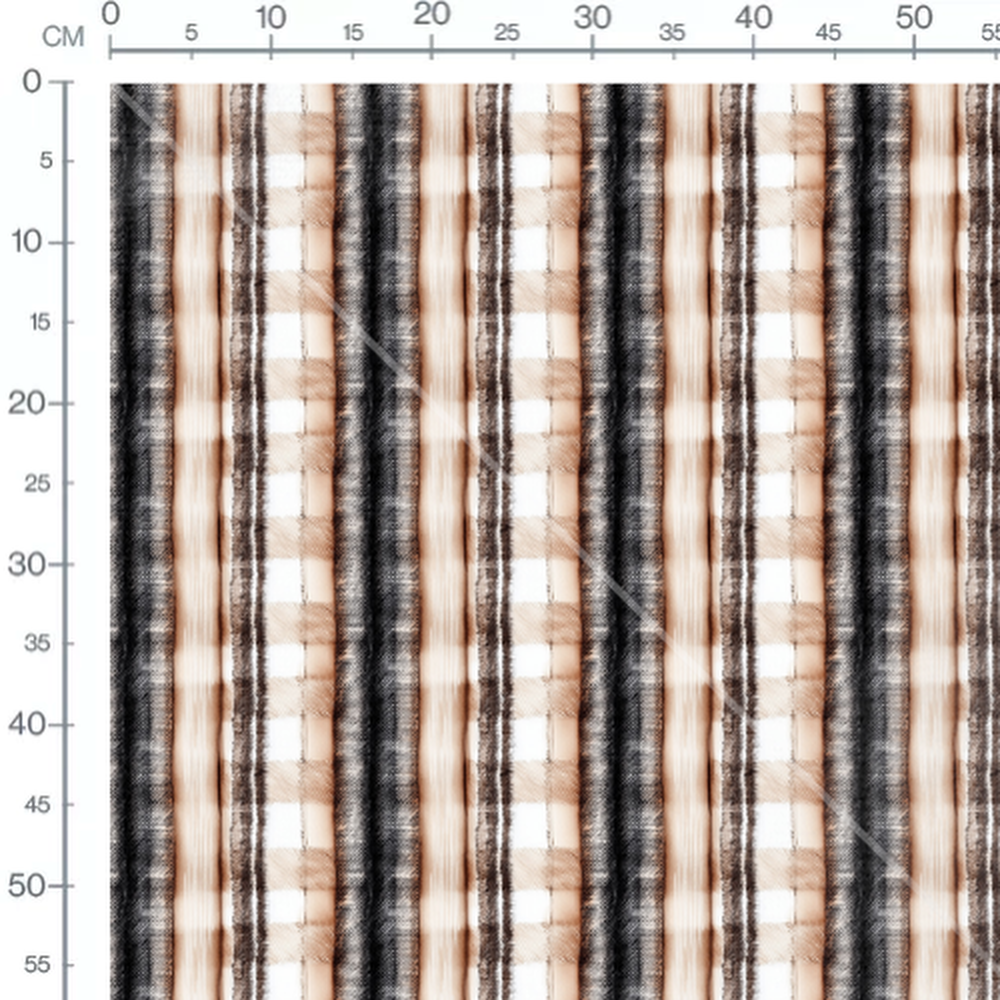 Tissu - carreaux ecossais marron et noir