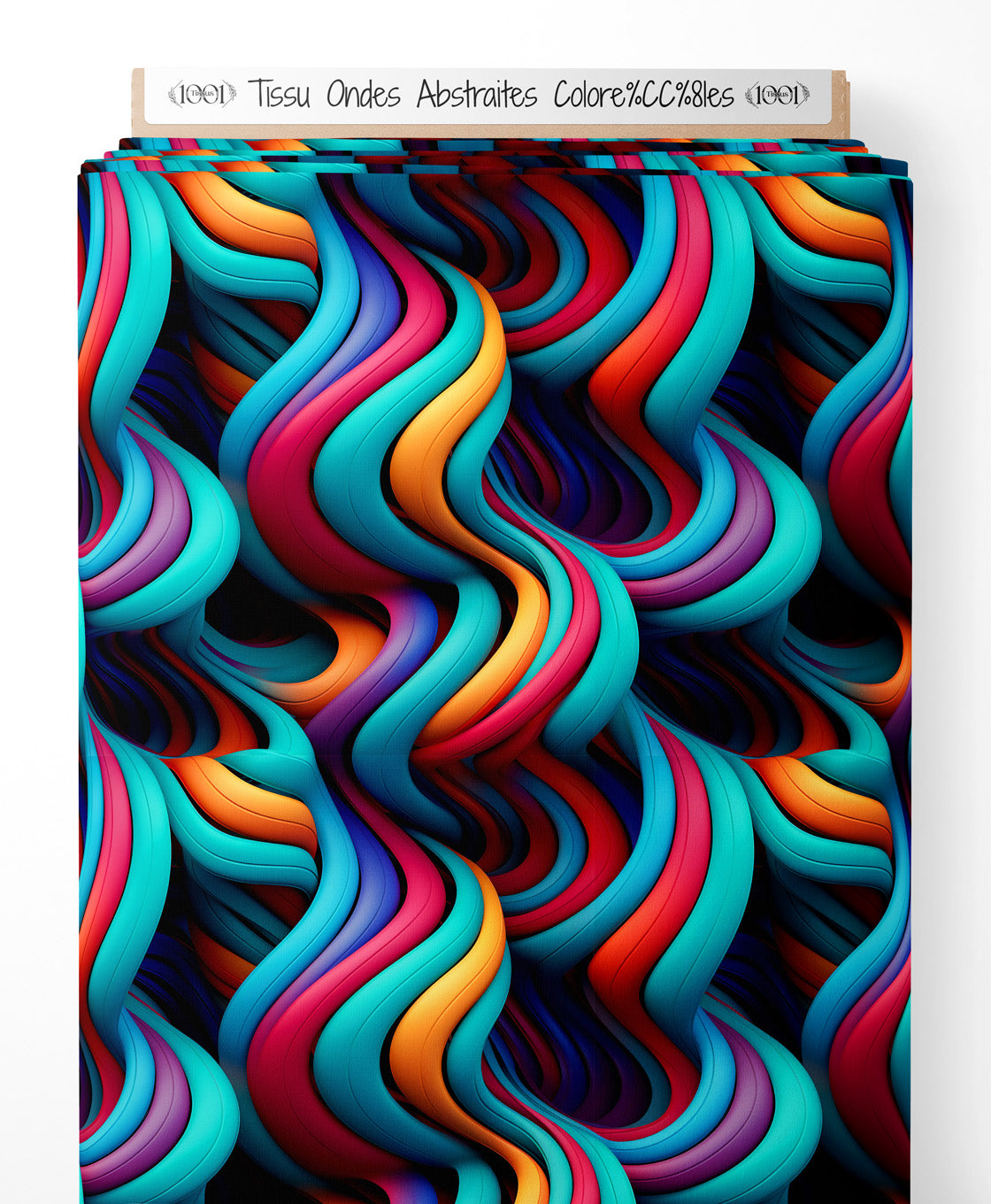 Tissu - Ondes Abstraites Colorées