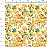Tissu - Citrons et oranges aquarelle