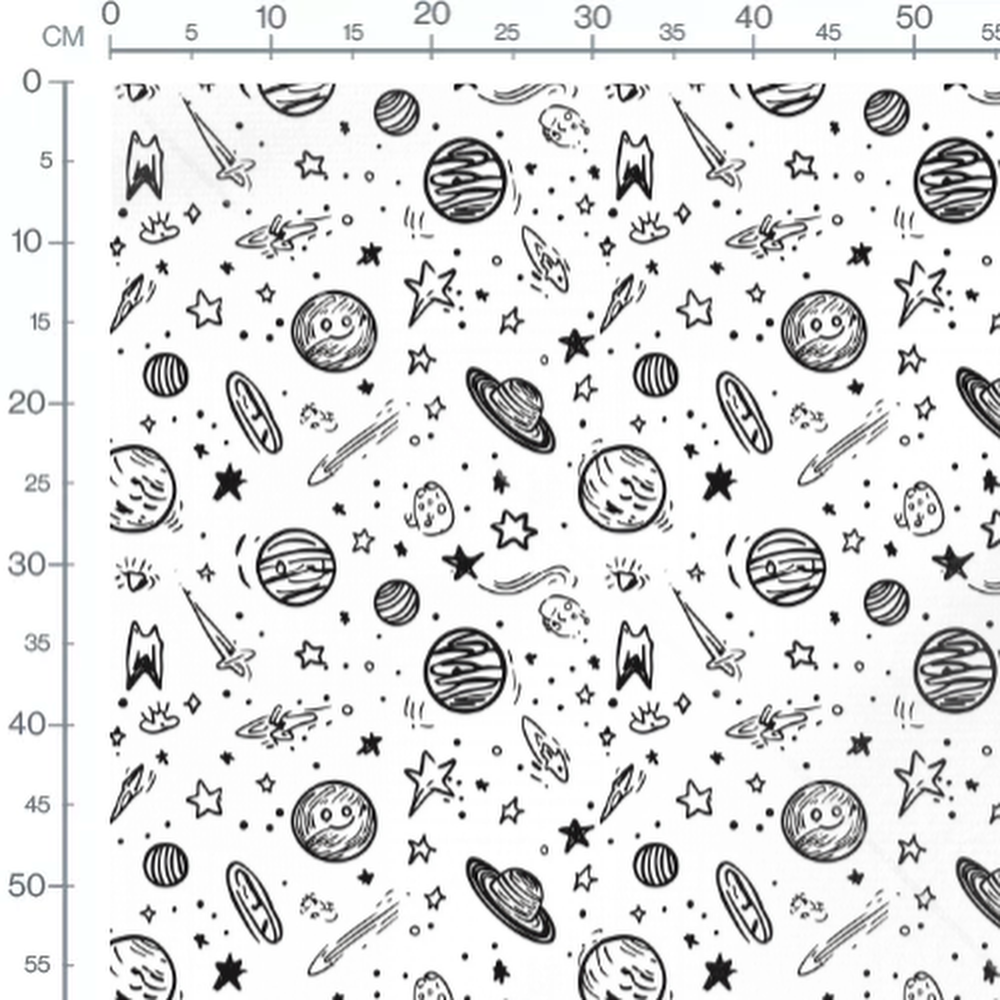 Tissu - Tissu Espace Doodle