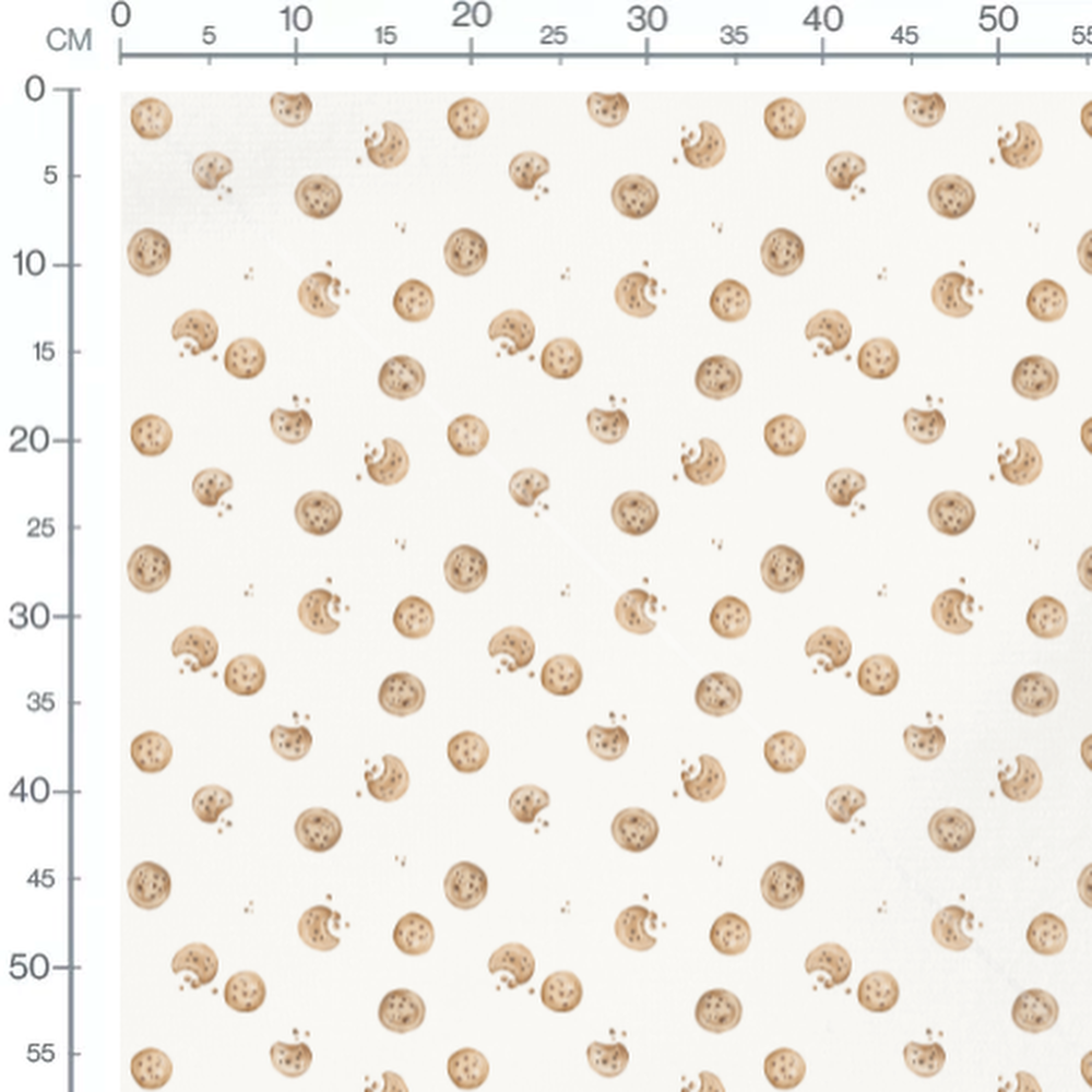 Tissu - Biscuits croqués dispersés