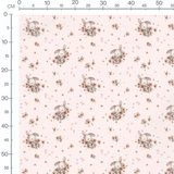 Tissu - Lapins endormis sur fond rose