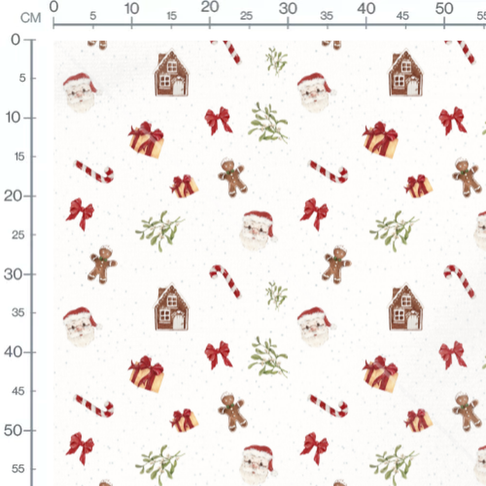 Tissu - Pères Noël et sucreries