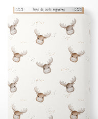 Tissu - Têtes de cerfs mignonnes