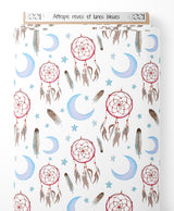 Tissu - Attrape-rêves et lunes bleues