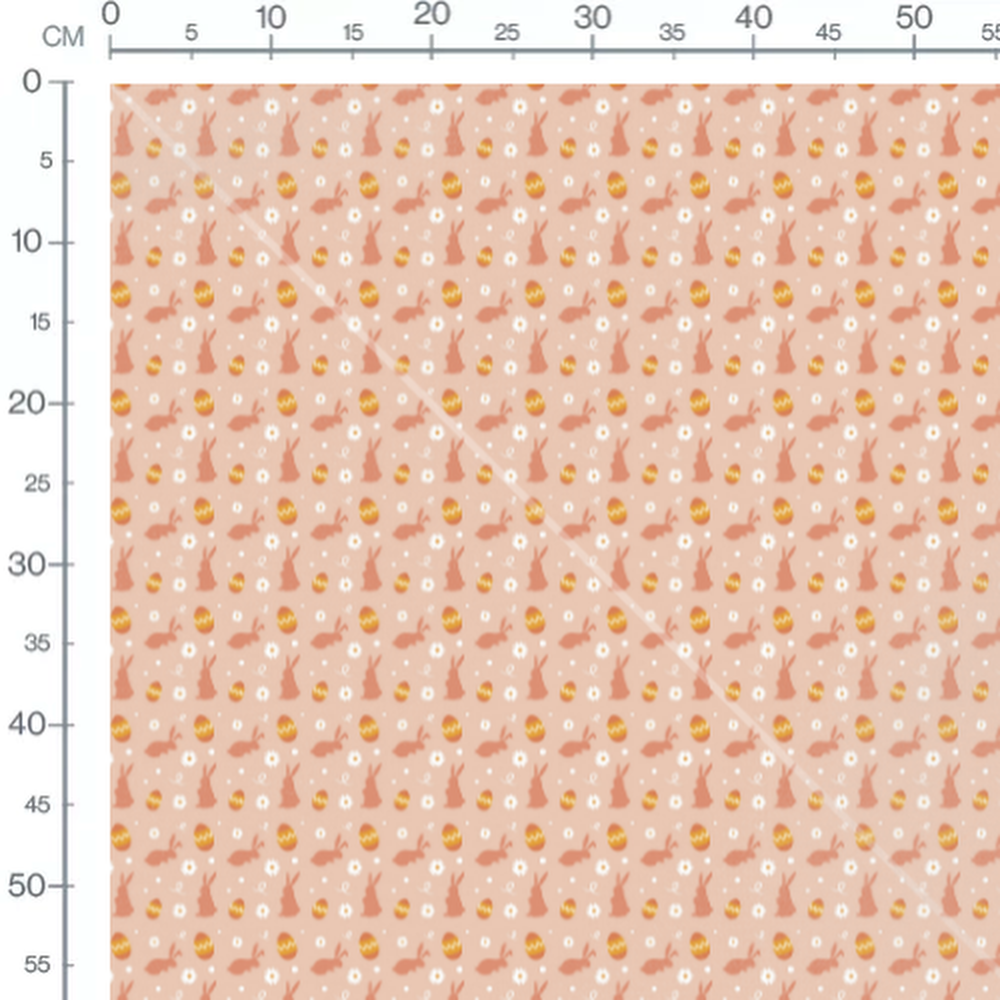 Tissu - Lapins et œufs colorés