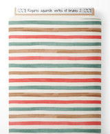 Tissu - Rayures aquarelle vertes et brunes 2