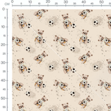 Tissu - Oursons bruns et taches grises