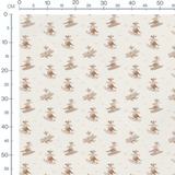 Tissu - Kangourous surfant en beige