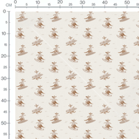Tissu - Kangourous surfant en beige