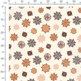 Tissu - Fleurs multicolores sur fond crème