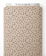 Tissu - Pois noirs sur beige clair