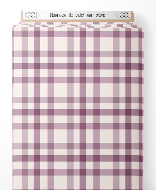 Tissu - Nuances de violet sur blanc