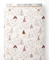 Tissu - Sapins et points colorés