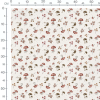 Tissu - Champignons variés aquarelle