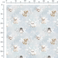 Tissu - Mignons animaux sur bleu clair