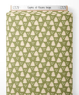 Tissu - Sapins et flocons beige