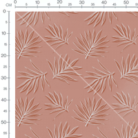 Tissu - Feuilles blanches sur rose 2