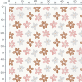 Tissu - Fleurs roses et brunes douces