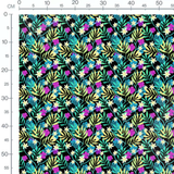 Tissu - Fleurs tropicales colorées