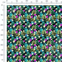 Tissu - Fleurs tropicales colorées
