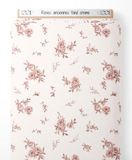 Tissu - Roses anciennes sur fond crème