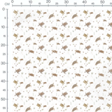 Tissu - Tortues et poissons marron