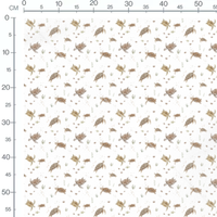 Tissu - Tortues et poissons marron