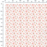 Tissu - Grandes fleurs roses et beige