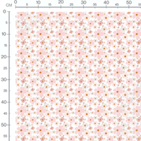 Tissu - Grandes fleurs roses et beige