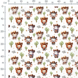 Tissu - Animaux cowboys et cactus