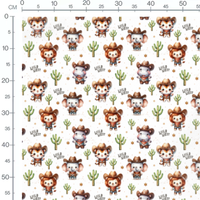 Tissu - Animaux cowboys et cactus