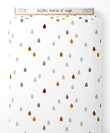 Tissu - Gouttes marron et rouge
