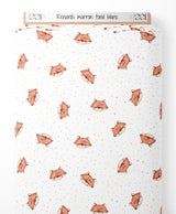 Tissu - Renards marron sur fond blanc