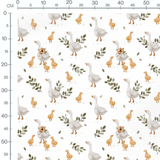 Tissu - Oies et canetons aquarelle