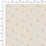 Tissu - Faons et lapins sur beige 2