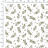 Tissu - Brindilles variées sur blanc
