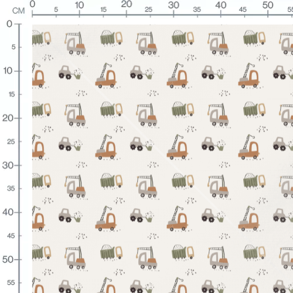 Tissu - Engins marron et gris